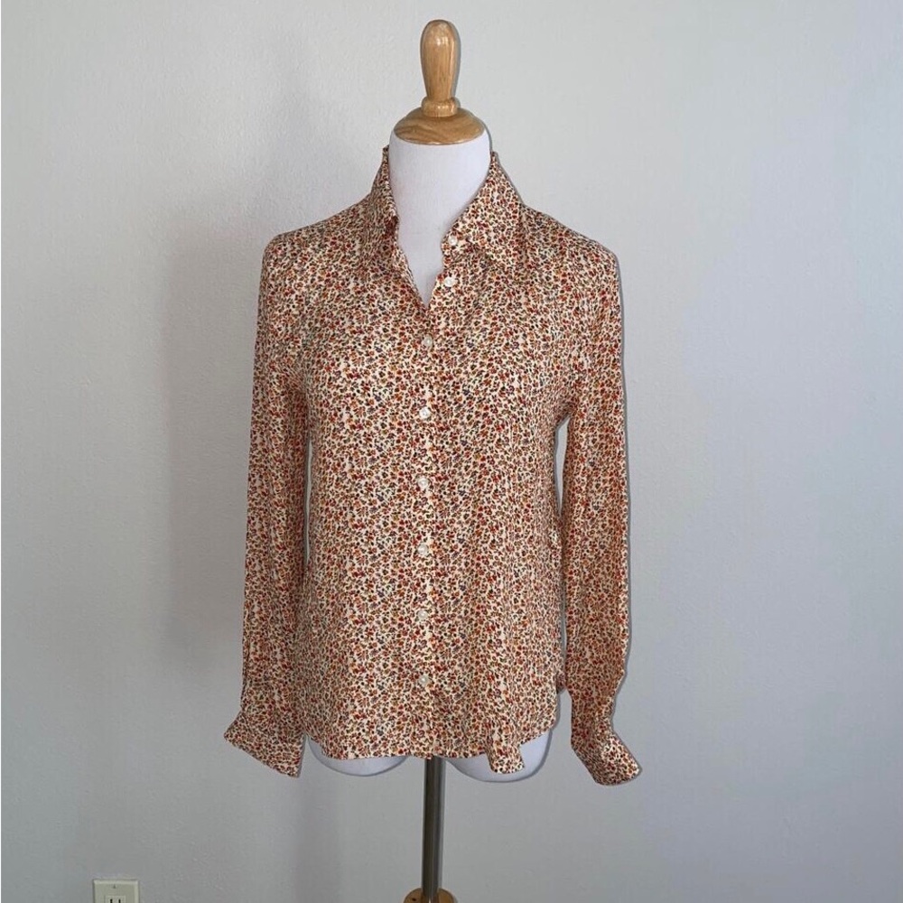 NWT Trovata birds of Paradis size XS bellflower ditsy shirt